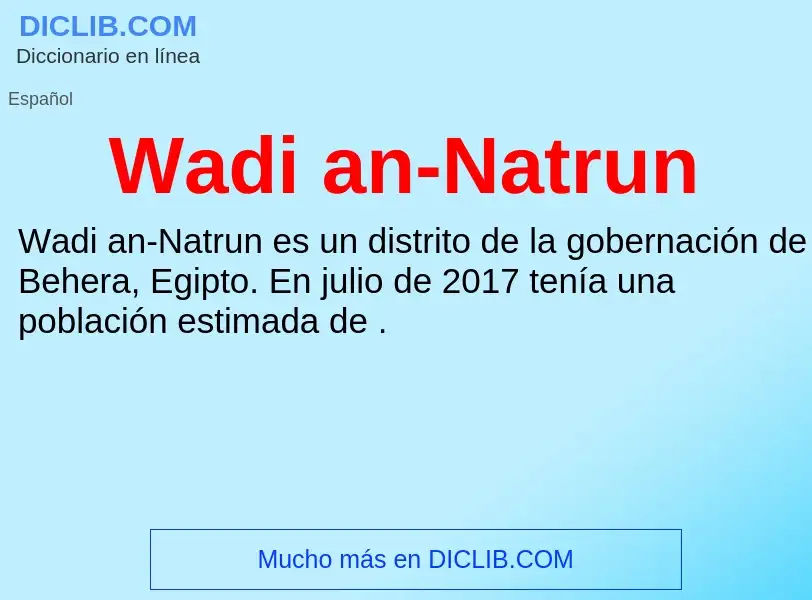 What is Wadi an-Natrun - meaning and definition