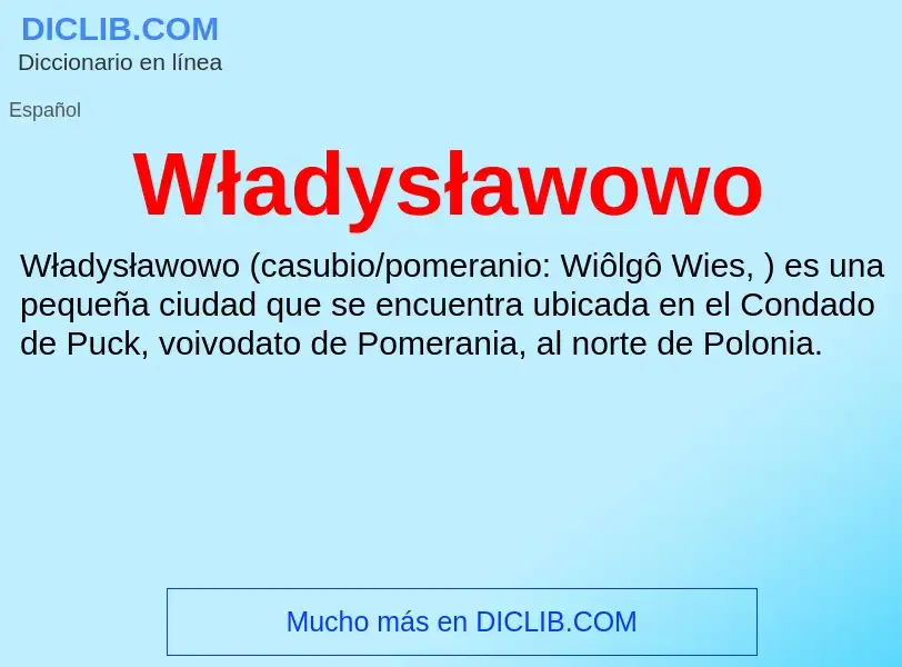 What is Władysławowo - meaning and definition