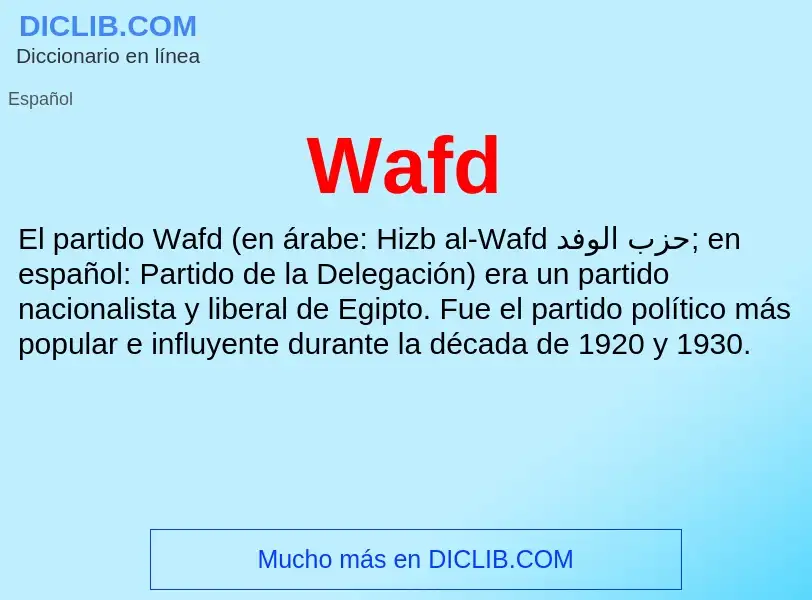 What is Wafd - meaning and definition