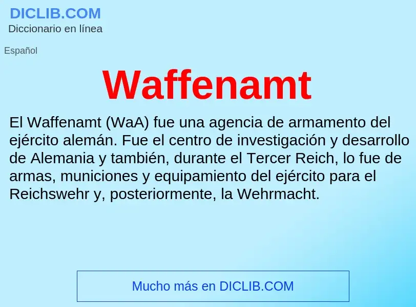 What is Waffenamt - meaning and definition