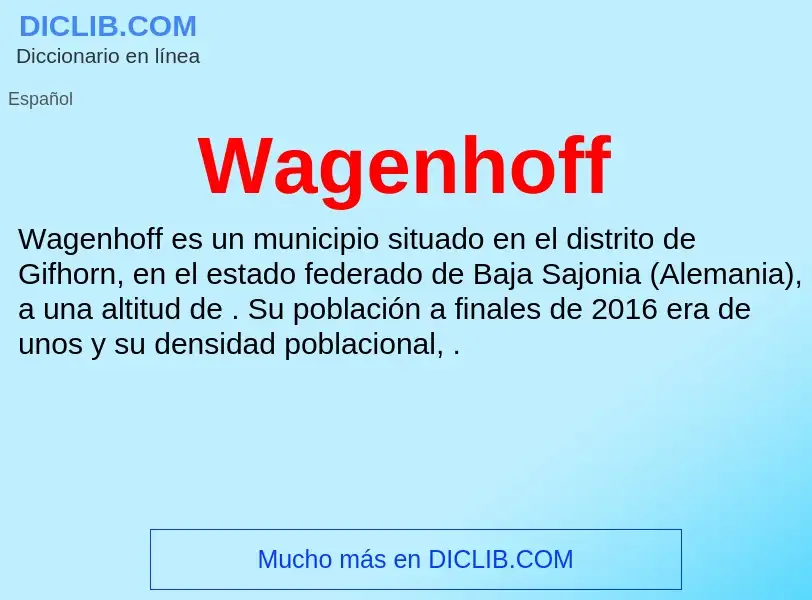 What is Wagenhoff - meaning and definition