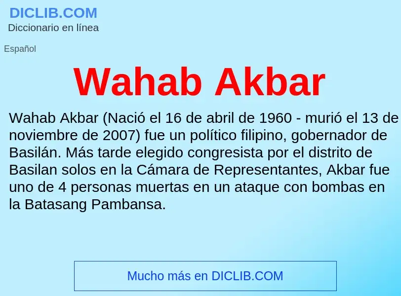 What is Wahab Akbar - meaning and definition