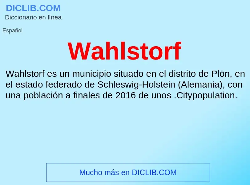 What is Wahlstorf - meaning and definition