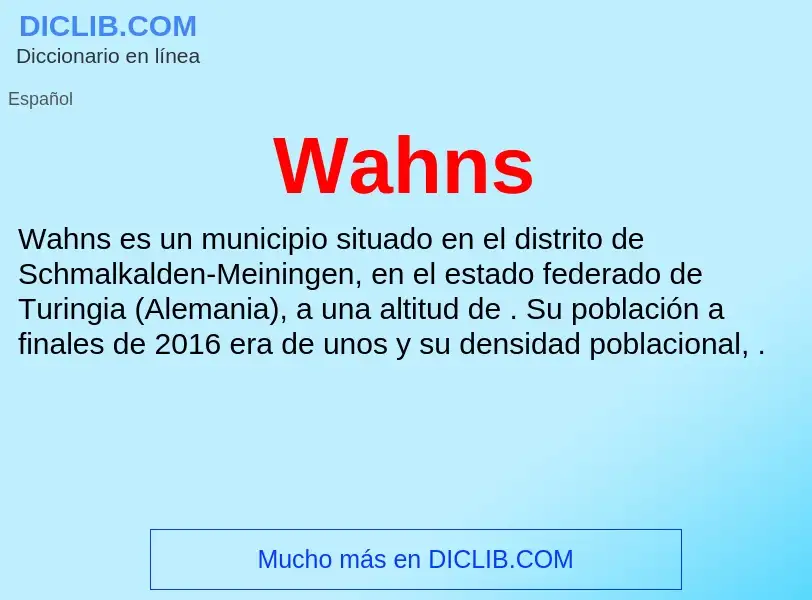 What is Wahns - meaning and definition