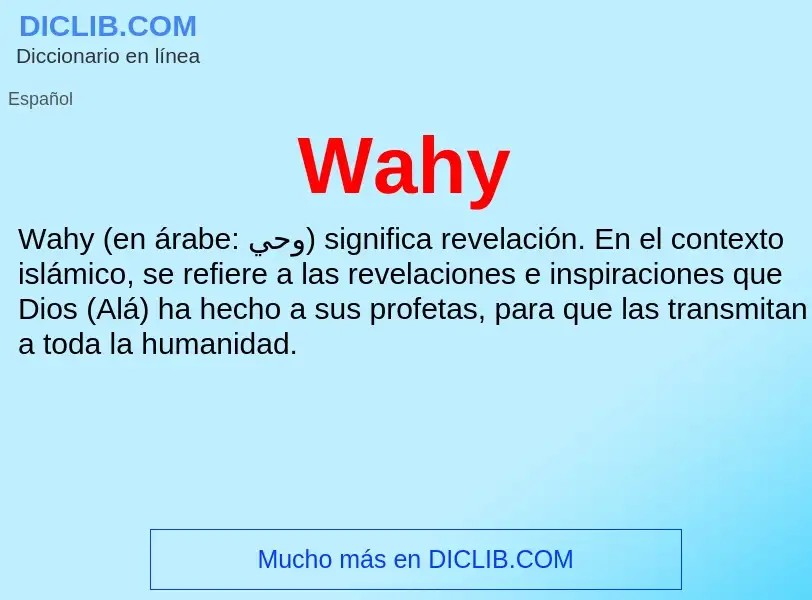 What is Wahy - meaning and definition