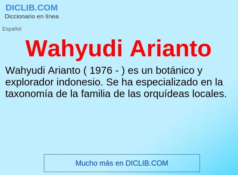 What is Wahyudi Arianto - meaning and definition