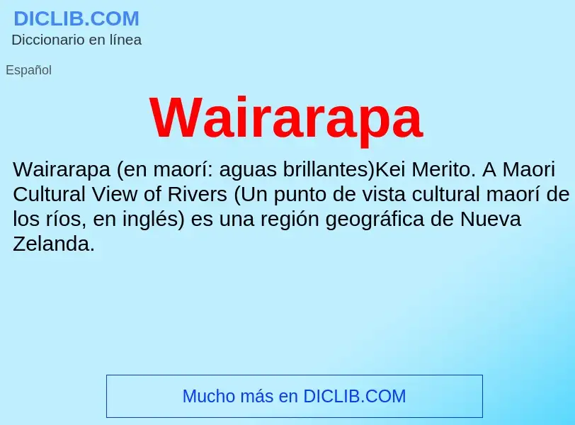 What is Wairarapa - meaning and definition