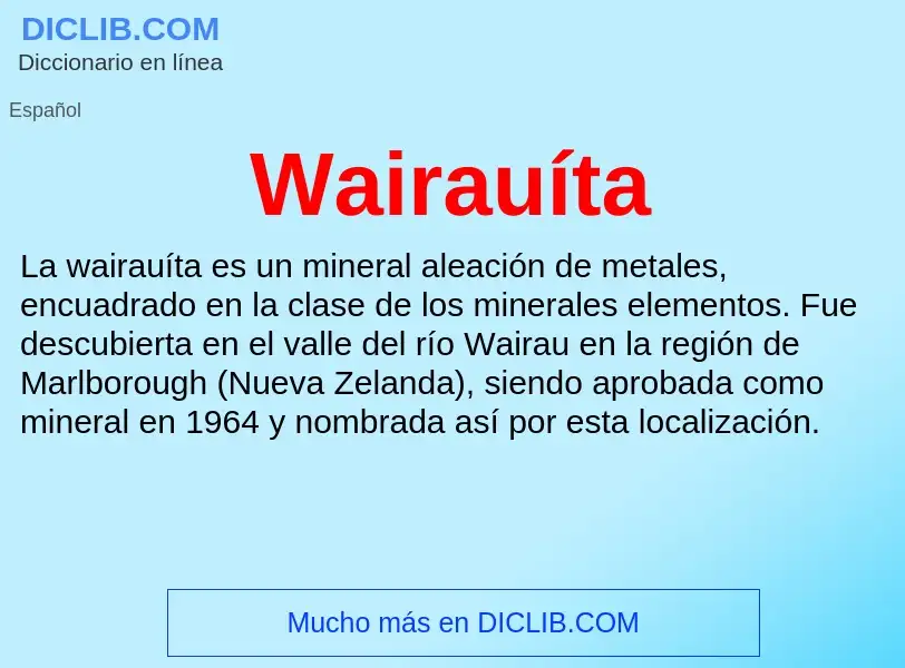 What is Wairauíta - meaning and definition