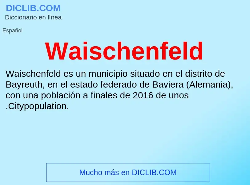 What is Waischenfeld - meaning and definition