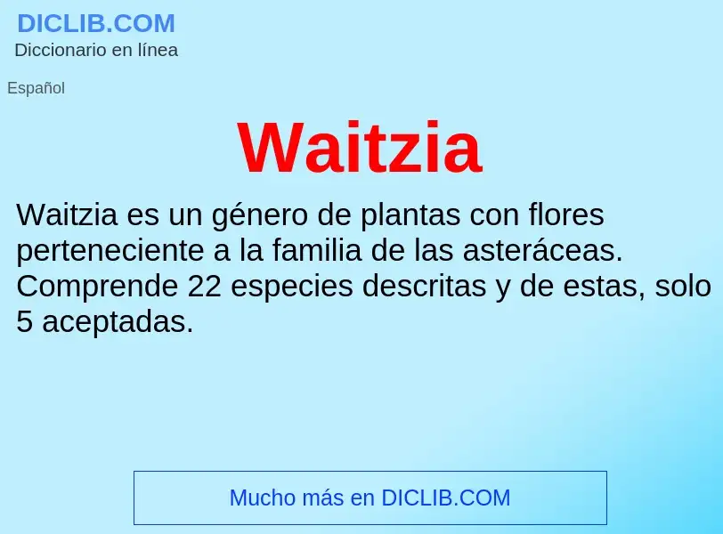 What is Waitzia - meaning and definition