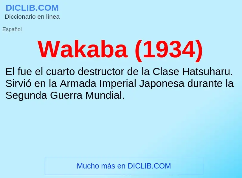 What is Wakaba (1934) - meaning and definition