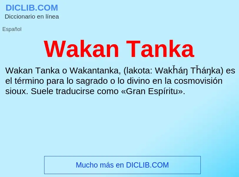 Τι είναι Wakan Tanka - ορισμός