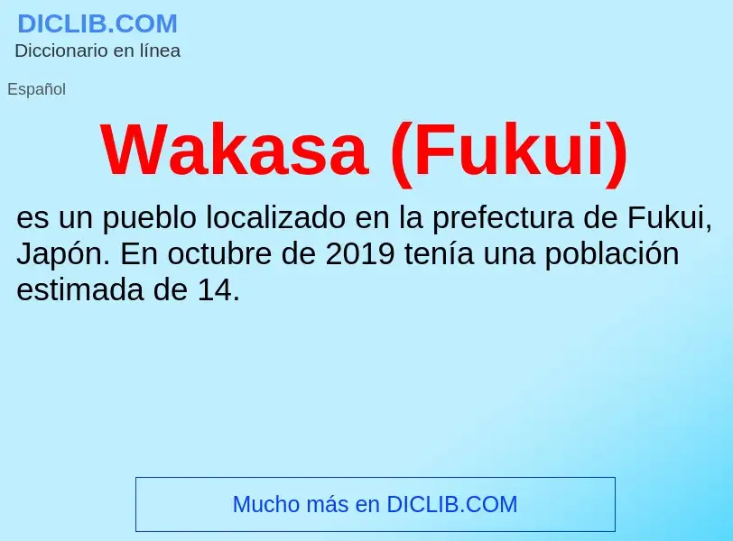 What is Wakasa (Fukui) - meaning and definition