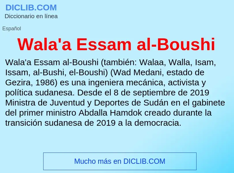 What is Wala'a Essam al-Boushi - meaning and definition