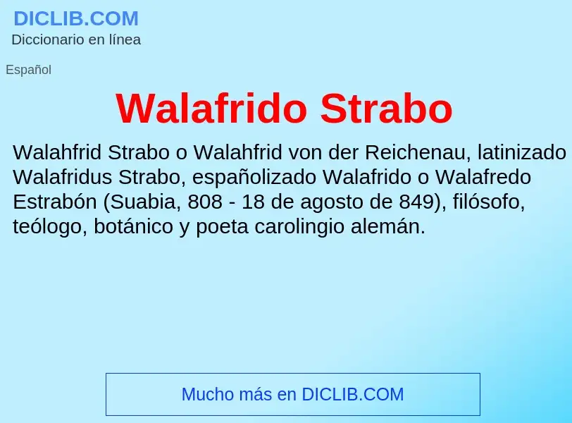 Τι είναι Walafrido Strabo - ορισμός