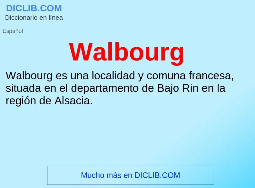 What is Walbourg - meaning and definition