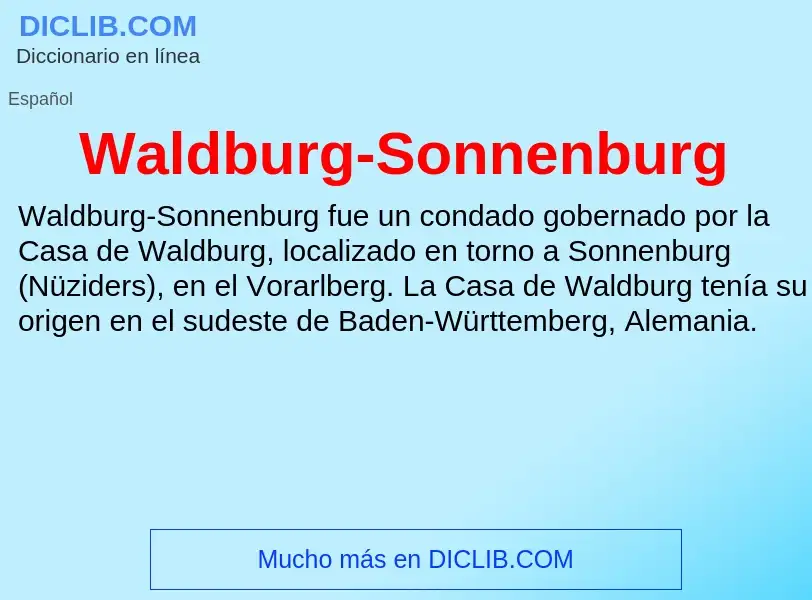 Τι είναι Waldburg-Sonnenburg - ορισμός