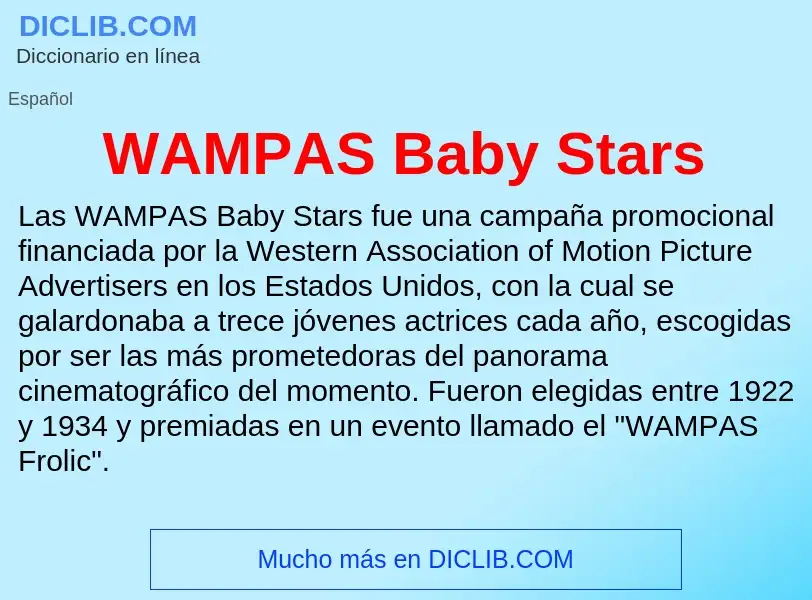 ¿Qué es WAMPAS Baby Stars? - significado y definición