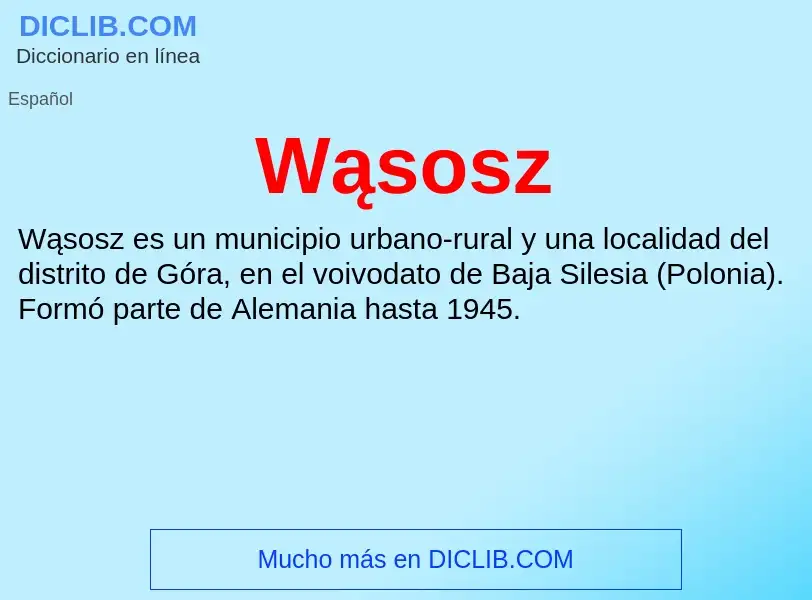 ¿Qué es Wąsosz? - significado y definición