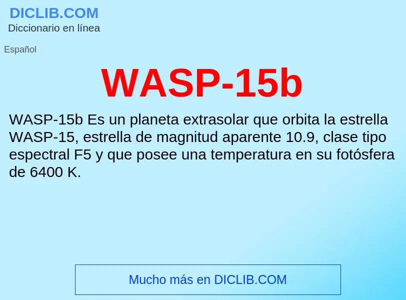 Τι είναι WASP-15b - ορισμός