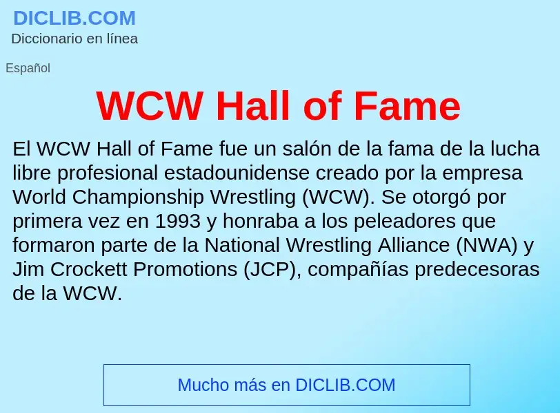 Τι είναι WCW Hall of Fame - ορισμός