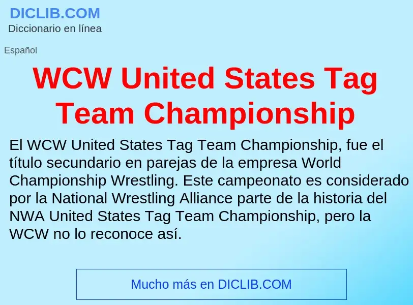 Τι είναι WCW United States Tag Team Championship - ορισμός