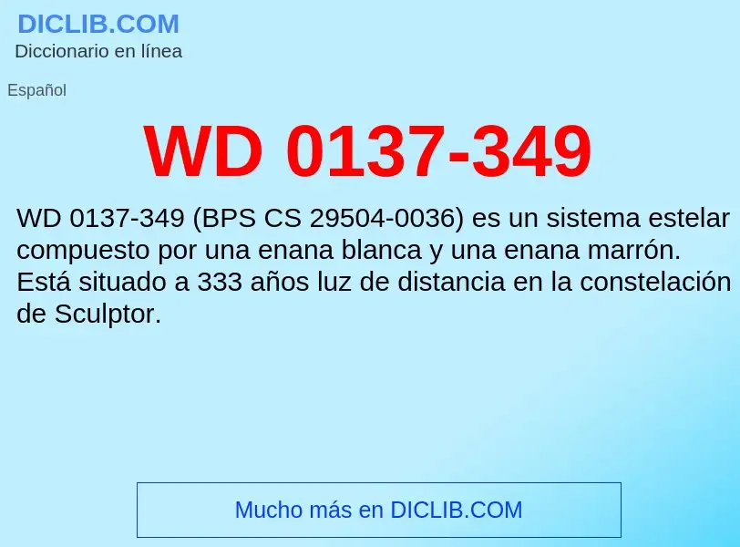 Τι είναι WD 0137-349 - ορισμός