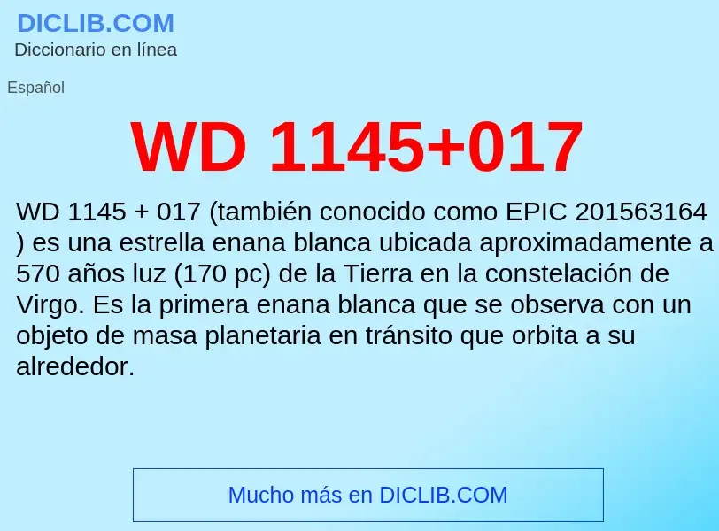 Qu'est-ce que WD 1145+017 - définition