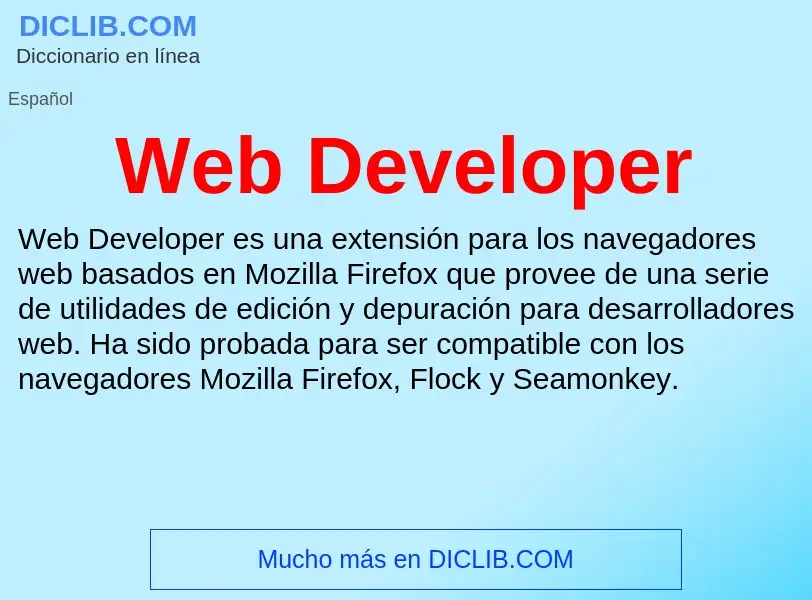 Wat is Web Developer - definition