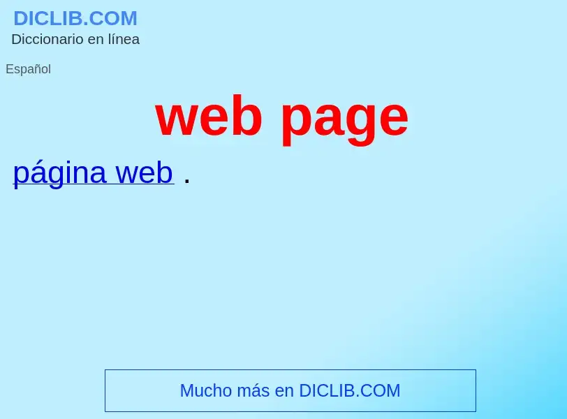 ¿Qué es web page? - significado y definición