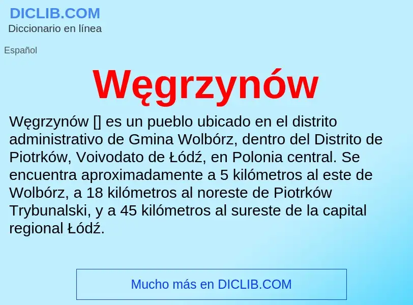 Wat is Węgrzynów - definition