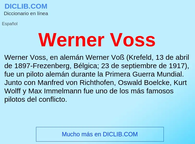 ¿Qué es Werner Voss? - significado y definición