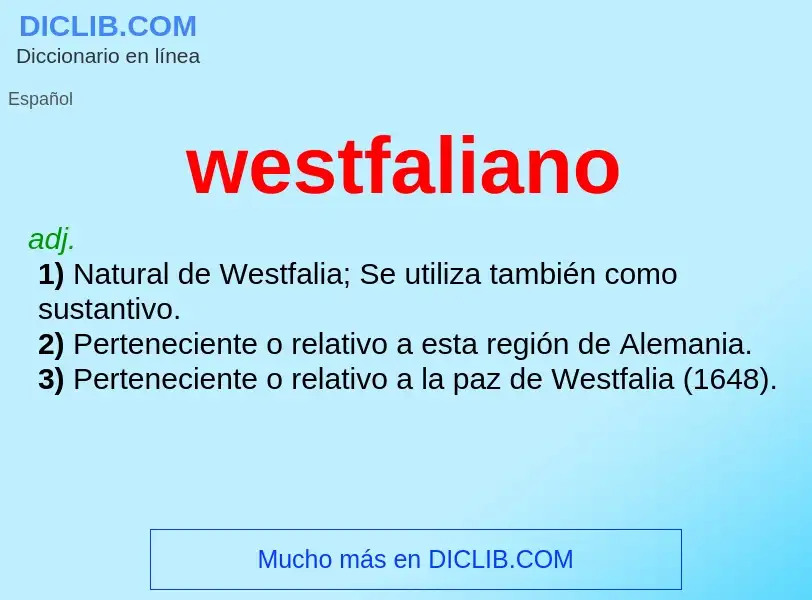 ¿Qué es westfaliano? - significado y definición