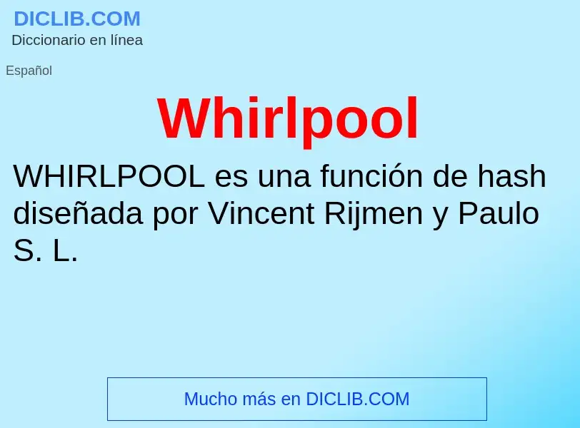 Qu'est-ce que Whirlpool - définition