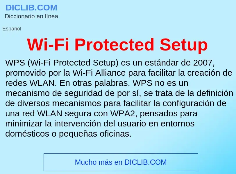 Wat is Wi-Fi Protected Setup - definition