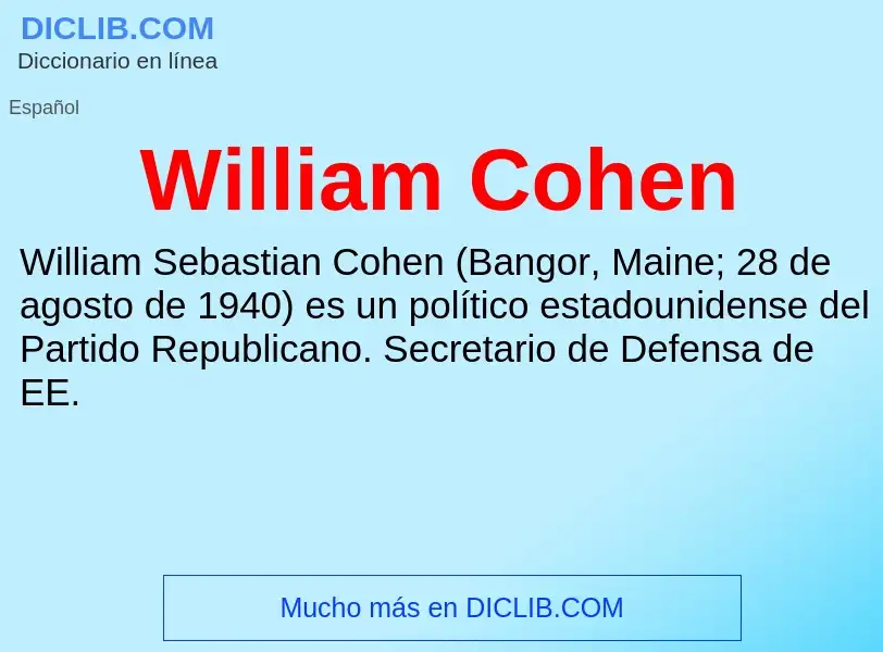 Что такое William Cohen - определение