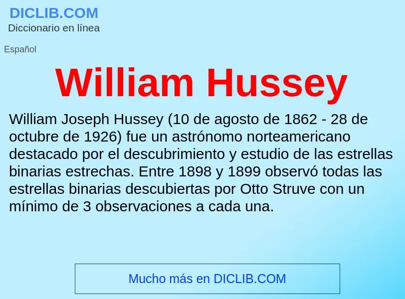 Что такое William Hussey - определение