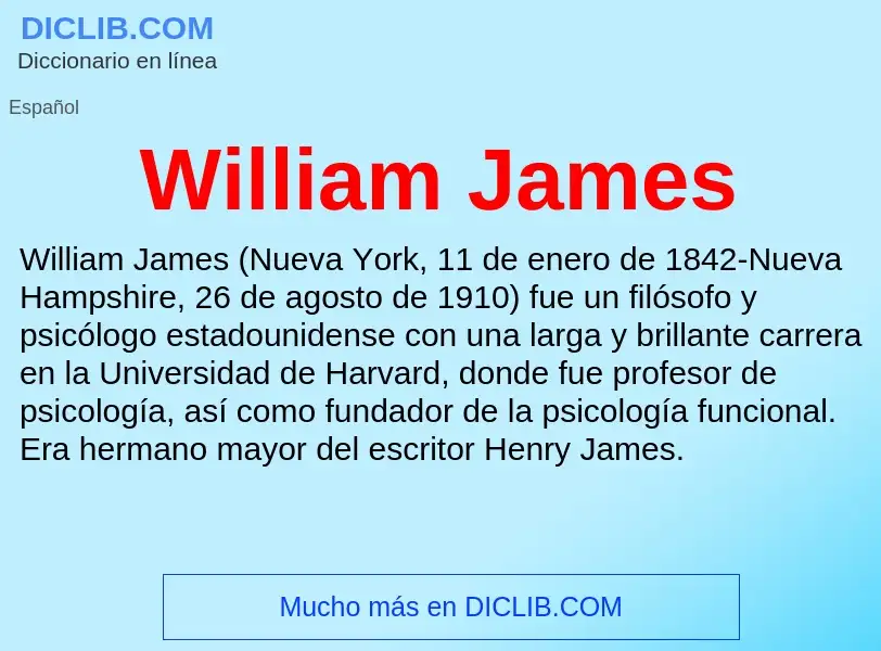 What is William James - definition