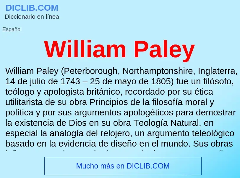 Что такое William Paley - определение