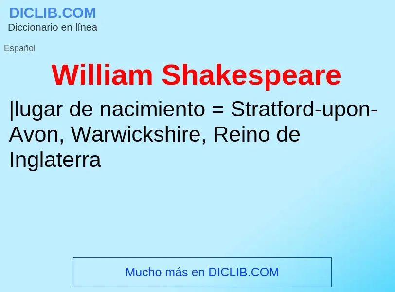 Wat is William Shakespeare - definition