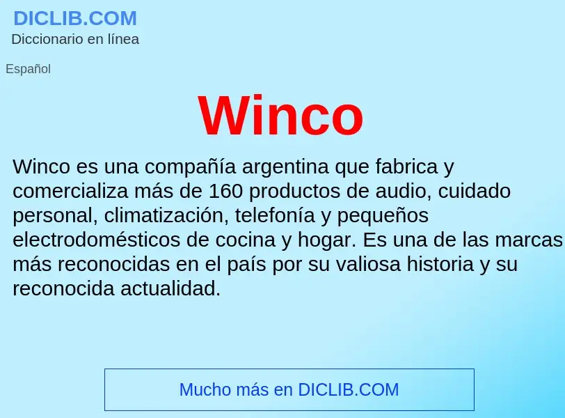 Che cos'è Winco - definizione