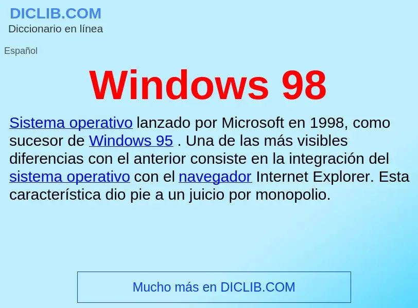 ¿Qué es Windows 98? - significado y definición