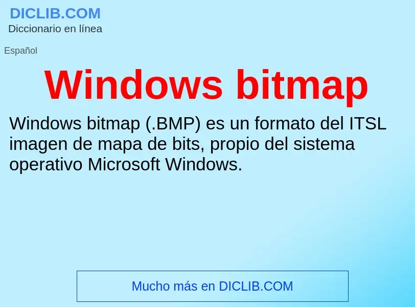 O que é Windows bitmap - definição, significado, conceito