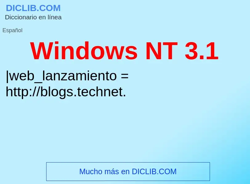 Wat is Windows NT 3.1 - definition