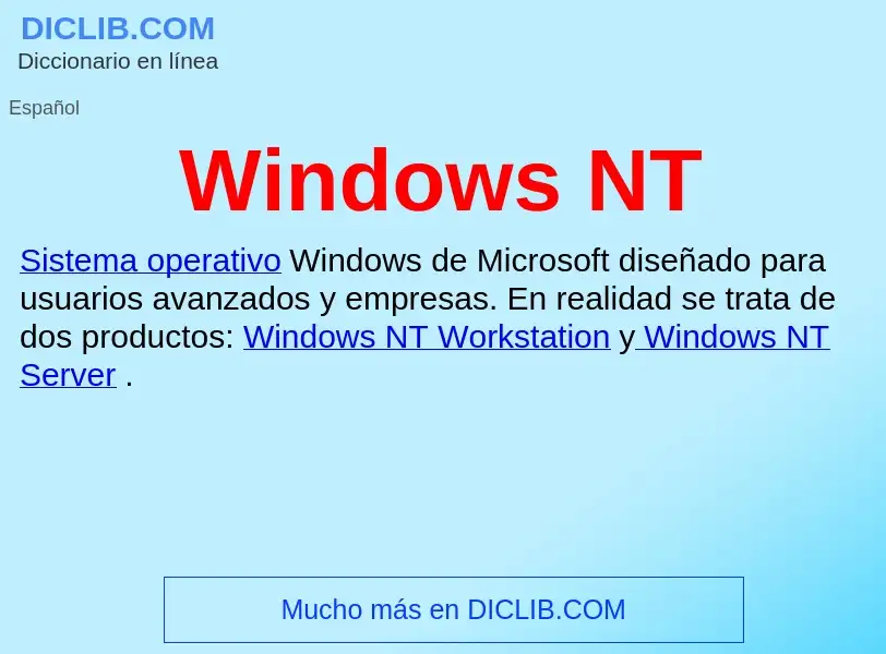 O que é Windows NT - definição, significado, conceito