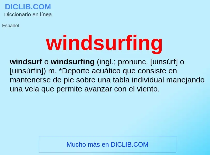 Wat is windsurfing - definition