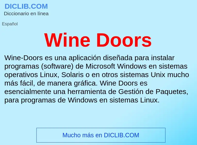 Что такое Wine Doors - определение