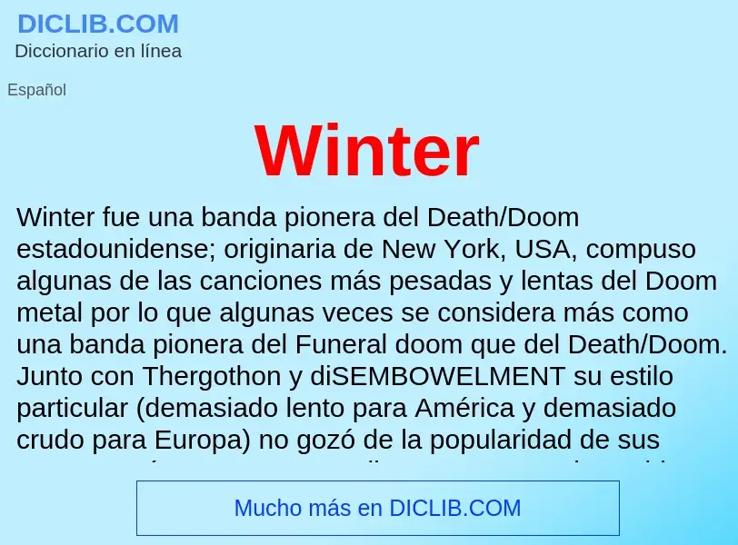 ¿Qué es Winter? - significado y definición