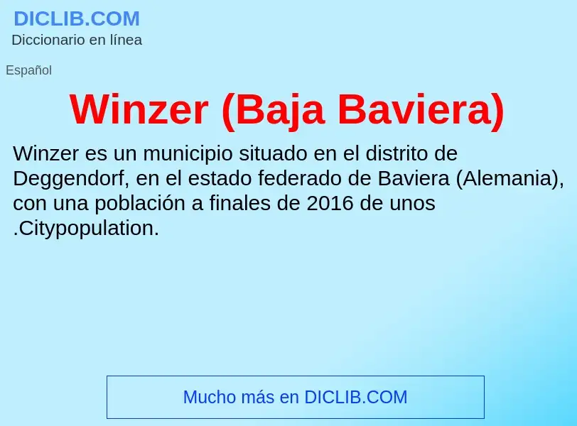 ¿Qué es Winzer (Baja Baviera)? - significado y definición