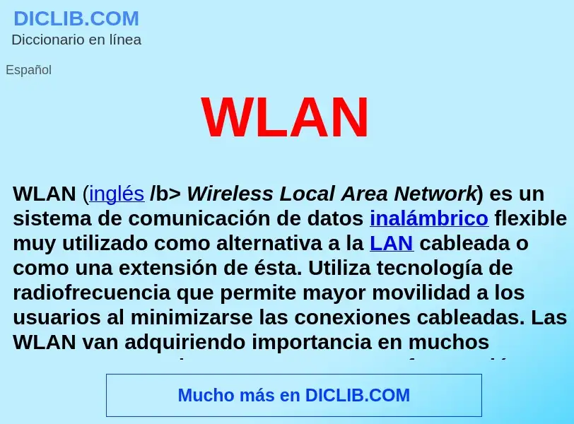 ¿Qué es WLAN ? - significado y definición